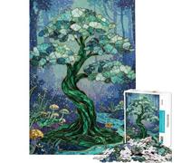 Rompecabezas difícil para Adultos de 1000 Piezas Árbol Esmeralda Bosque Encantado Rompecabezas para Adultos Juegos relajantes Vacaciones en casa Matar el Tiempo Regalo de cumpleaños Regalos (50x75cm)