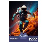 Rompecabezas Difícil para Adultos De 1000 Piezas Astronaut Skateboarding in Space Rompecabezas para Adultos Juego Práctico Arte De Pared Regalo De Cumpleaños, Regalos, 52x38cm/1000pcs