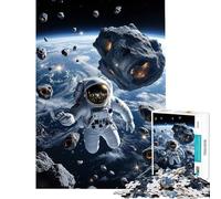 Rompecabezas difícil para Adultos de 1000 Piezas Astronauta flotando en un Campo de asteroides Rompecabezas en órbita cósmica para Adultos Juego Familiar Divertido y Original Regalo Ideal para Amigos