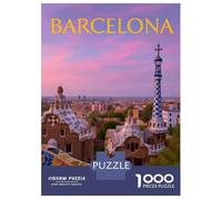 Rompecabezas Difícil para Adultos De 1000 Piezas Barcelona Park Güell at Sunset Rompecabezas para Adultos Juguetes De Bricolaje Mejora La Memoria Desafiante De Completar 52x38cm/1000pcs