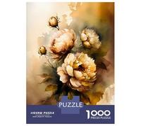 Rompecabezas Difícil para Adultos De 1000 Piezas Beige Flowers Abstract Art Rompecabezas para Adultos Juego Práctico Arte De Pared Regalo De Cumpleaños, Regalos, 70x50cm/1000pcs