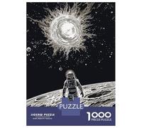 Rompecabezas Difícil para Adultos De 1000 Piezas Black and White Astronaut Rompecabezas para Adultos Juguetes De Bricolaje Mejora La Memoria Desafiante De Completar 70x50cm/1000pcs