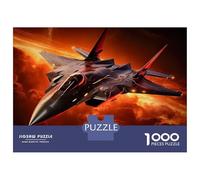 Rompecabezas Difícil para Adultos De 1000 Piezas Black Fighter Jet in Fiery Sky Rompecabezas para Adultos Juego Familiar Difícil Gran Regalo para Jugar 38x26cm/1000pcs