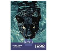 Rompecabezas Difícil para Adultos De 1000 Piezas Black Panther Swimming in Water Rompecabezas Antiestrés Juguetes De Corte De Precisión Gran Regalo para Jugar 70x50cm/1000pcs