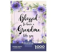 Rompecabezas Difícil para Adultos De 1000 Piezas Blessed to Have A Grandma Like You Rompecabezas para Adultos Juego Familiar Difícil Gran Regalo para Jugar 38x26cm/1000pcs