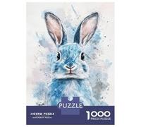 Rompecabezas Difícil para Adultos De 1000 Piezas Blue Bunny Artwork Rompecabezas para Adultos Juego De Ingenio Carrera De Velocidad De Manos Desafío Educativo 52x38cm/1000pcs