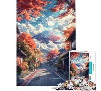 Rompecabezas difícil para Adultos de 1000 Piezas Camino de otoño a Fuji Juego Familiar desafiante Juguetes Excelentes Regalos para Juegos y Actividades Familiares (tamaño 38x52cm)