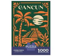 Rompecabezas Difícil para Adultos De 1000 Piezas Cancun Mexico Vintage Travel Rompecabezas para Adultos Juegos Relajantes Difícil Desafío Educativo Difícil 70x50cm/1000pcs