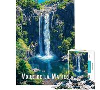 Rompecabezas difícil para Adultos de 1000 Piezas Cascada Voile De La Mariée La Reunión Rompecabezas para Adolescentes Vacaciones en casa Matar el Tiempo Actividades Divertidas en casa Juego
