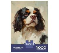Rompecabezas Difícil para Adultos De 1000 Piezas Cavalier King Charles Span Rompecabezas para Adultos Juguetes De Bricolaje Mejora La Memoria Desafiante De Completar 38x26cm/1000pcs