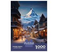 Rompecabezas Difícil para Adultos De 1000 Piezas Christmas in The Alps Rompecabezas Antiestrés Juguetes De Corte De Precisión Gran Regalo para Jugar 52x38cm/1000pcs