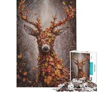 Rompecabezas difícil para Adultos de 1000 Piezas Ciervo otoñal en el Bosque Rompecabezas para Adultos Juegos relajantes Que mejoran la Memoria Un Reto para completar (tamaño 50x75cm)