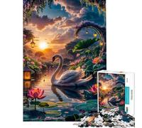 Rompecabezas difícil para Adultos de 1000 Piezas Cisne en el Lago Divino Rompecabezas para Adultos Juguetes de Bricolaje Divertidos y con Humor Un Gran Regalo para los Amantes de los Videojuegos