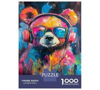 Rompecabezas Difícil para Adultos De 1000 Piezas Colorful Panda Art Print-2 Rompecabezas Antiestrés Juguetes De Corte De Precisión Gran Regalo para Jugar 52x38cm/1000pcs