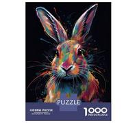 Rompecabezas Difícil para Adultos De 1000 Piezas Colorful Rabbit with Drips Rompecabezas para Adultos Juguetes De Bricolaje Mejora La Memoria Desafiante De Completar 38x26cm/1000pcs