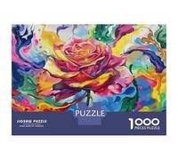 Rompecabezas Difícil para Adultos De 1000 Piezas Colorful Rose Wall Art Print-3 Rompecabezas para Adultos Juegos Relajantes Mejora La Memoria Regalo De Cumpleaños, Regalos, 38x26cm/1000pcs