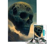 Rompecabezas difícil para Adultos de 1000 Piezas con diseño de Calavera Gigante Juego de ingenio Juguetes desafiantes Regalos de cumpleaños decoración de Pared (tamaño 38x26cm)