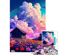 Rompecabezas difícil para Adultos de 1000 Piezas con diseño de Campo de Flores Juego Familiar Divertido y Original Regalo Ideal para Amigos y Familiares (tamaño 50x75cm)