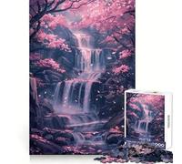 Rompecabezas difícil para Adultos de 1000 Piezas con diseño de cerezos en Flor y Cascada Ideal para Relajarse y desconectar Diseño clásico y Elegante (50x75cm)