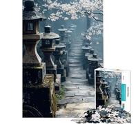 Rompecabezas difícil para Adultos de 1000 Piezas con diseño de faroles de Piedra y Camino Estilo japonés Juguete de Bricolaje Divertido y Original Un Regalo estupendo para los Amantes de los