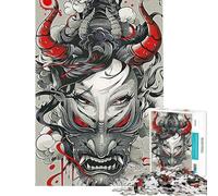 Rompecabezas difícil para Adultos de 1000 Piezas con diseño de máscara de Oni y Tatuajes Rompecabezas para Adolescentes Ideal para Pasar el Tiempo en casa Un Juego desafiante y Divertido Regalo