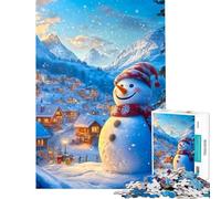Rompecabezas difícil para Adultos de 1000 Piezas con diseño de muñeco de Nieve navideño Ayuda a ejercitar el Cerebro Juguete Educativo para Toda la Familia Ideal para Mayores de 14 años 38x52cm