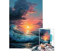 Rompecabezas difícil para Adultos de 1000 Piezas con diseño de Olas del océano al Atardecer Ayuda a ejercitar el Cerebro Juguete Educativo para Toda la Familia Ideal para Mayores de 14 años 50x75cm