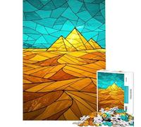 Rompecabezas difícil para Adultos de 1000 Piezas con diseño de pirámides egipcias y vidrieras Ideal para cumpleaños y Navidad Decoración Juego Educativo Apto para Mayores de 14 años (38x52cm)