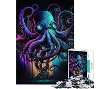 Rompecabezas difícil para Adultos de 1000 Piezas con diseño de Pulpo Cyberpunk Actividades Divertidas para Hacer en casa Juguete antiestrés para armar Ideal para Mayores de 14 años (38x26cm)