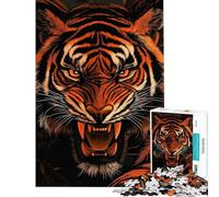 Rompecabezas difícil para Adultos de 1000 Piezas con diseño de Rugido de Tigre Juguete antiestrés para Adultos Decoración del hogar Un Reto para completar (tamaño 38x52cm)