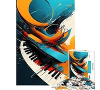 Rompecabezas difícil para Adultos de 1000 Piezas con diseño de Teclas de Piano Arte Abstracto Juegos educativos Juguetes Juegos educativos Regalos Divertidos para Mujeres (tamaño 38x26cm)