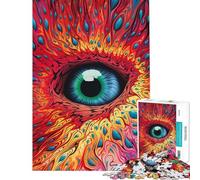 Rompecabezas difícil para Adultos de 1000 Piezas con diseño psicodélico de Ojo Humano Juegos relajantes para Adultos Ideales para Pasar el Tiempo en casa Durante Las Vacaciones Regalo de cumpleaños