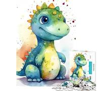 Rompecabezas difícil para Adultos de 1000 Piezas con Lindos Dinosaurios en Acuarela Juegos educativos Juguetes Juegos educativos Regalos Divertidos para Mujeres (tamaño 38x52cm)