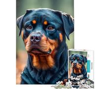Rompecabezas difícil para Adultos de 1000 Piezas con Perros Rottweiler Ayuda a ejercitar el Cerebro Juguete Educativo para Toda la Familia a Partir de 14 años 38x26cm