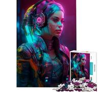 Rompecabezas difícil para Adultos de 1000 Piezas con Personaje Femenino Cyberpunk Ayuda a ejercitar el Cerebro Juguete Educativo para Toda la Familia a Partir de 14 años 38x52cm