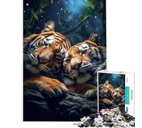 Rompecabezas difícil para Adultos de 1000 Piezas con temática de tigresas y Tigres Juego de ingenio desafiante Juguetes Regalos de cumpleaños decoración de Pared (tamaño 50x75cm)