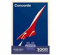 Rompecabezas Difícil para Adultos De 1000 Piezas Concorde Supersonic Jet Rompecabezas Antiestrés Juguetes De Corte De Precisión Gran Regalo para Jugar 38x26cm/1000pcs