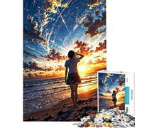 Rompecabezas difícil para Adultos de 1000 Piezas Contemplando una Puesta de Sol ardiente Rompecabezas para Adultos Juego Familiar Divertido y con Humor Regalos para Amigos y Familiares (50x75cm)