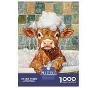 Rompecabezas Difícil para Adultos De 1000 Piezas Cow in A Bubble Bath Rompecabezas para Adultos Juegos Relajantes Mejora La Memoria Regalo De Cumpleaños, Regalos, 70x50cm/1000pcs