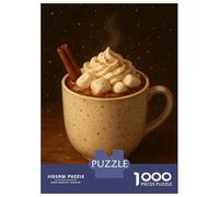 Rompecabezas Difícil para Adultos De 1000 Piezas Cozy Hot Chocolate with Marshmallows Rompecabezas para Adultos Juguetes De Bricolaje Mejora La Memoria Desafiante De Completar 38x26cm/1000pcs
