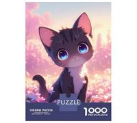 Rompecabezas Difícil para Adultos De 1000 Piezas Cute Anime Kitten in Meadow Rompecabezas para Adultos Juguetes De Bricolaje Mejora La Memoria Desafiante De Completar 38x26cm/1000pcs