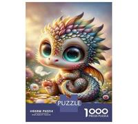 Rompecabezas Difícil para Adultos De 1000 Piezas Cute Baby Dragon Art Print Rompecabezas para Adultos Juegos Relajantes Difícil Desafío Educativo Difícil 52x38cm/1000pcs