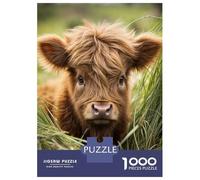 Rompecabezas Difícil para Adultos De 1000 Piezas Cute Baby Scottish Cow Rompecabezas para Adultos Juegos Relajantes Regalo De Cumpleaños Desafío Educativo 38x26cm/1000pcs
