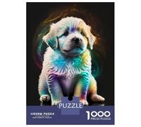 Rompecabezas Difícil para Adultos De 1000 Piezas Cute Colorful Puppy Rompecabezas para Adultos Juego Práctico Arte De Pared Regalo De Cumpleaños, Regalos, 70x50cm/1000pcs