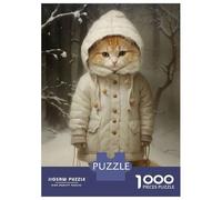 Rompecabezas Difícil para Adultos De 1000 Piezas Cute Ginger Kitten in Snow Rompecabezas para Adultos Juegos Relajantes Mejora La Memoria Regalo De Cumpleaños, Regalos, 38x26cm/1000pcs