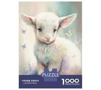 Rompecabezas Difícil para Adultos De 1000 Piezas Cute Little Lamb Rompecabezas para Adultos Juguetes De Bricolaje Mejora La Memoria Desafiante De Completar 38x26cm/1000pcs