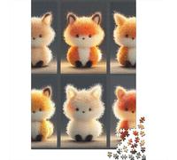 Rompecabezas Difícil para Adultos De 1000 Piezas Cute Plush Fox Toys Rompecabezas para Adultos Juego Práctico Arte De Pared Regalo De Cumpleaños, Regalos, 70x50cm/1000pcs
