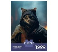 Rompecabezas Difícil para Adultos De 1000 Piezas Dark Evil Funny Ninja Cat Rompecabezas para Adultos Juego Familiar Difícil Gran Regalo para Jugar 52x38cm/1000pcs
