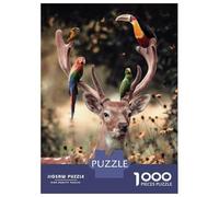 Rompecabezas Difícil para Adultos De 1000 Piezas Deer and Birds Rompecabezas para Adultos Juego De Ingenio Carrera De Velocidad De Manos Desafío Educativo 70x50cm/1000pcs