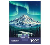 Rompecabezas Difícil para Adultos De 1000 Piezas Denali National Park Aurora Borealis Rompecabezas para Adultos Juegos Relajantes Difícil Desafío Educativo Difícil 52x38cm/1000pcs